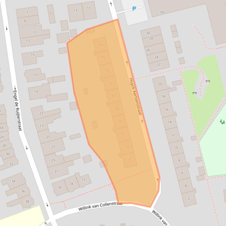 Kaart van postcodegebied 3621CE.