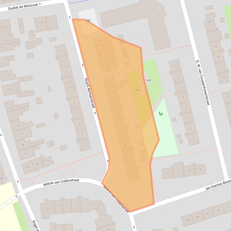 Kaart van postcodegebied 3621CG.