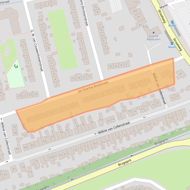 Kaart van postcodegebied 3621CH.