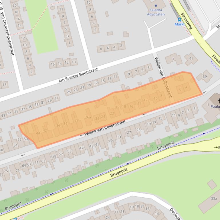 Kaart van postcodegebied 3621CM.