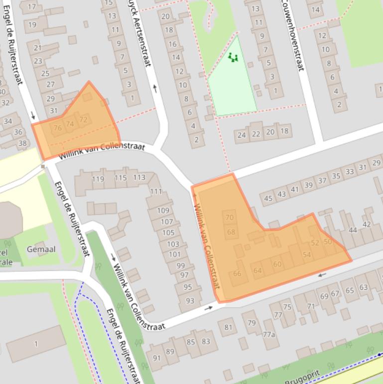 Kaart van postcodegebied 3621CN.