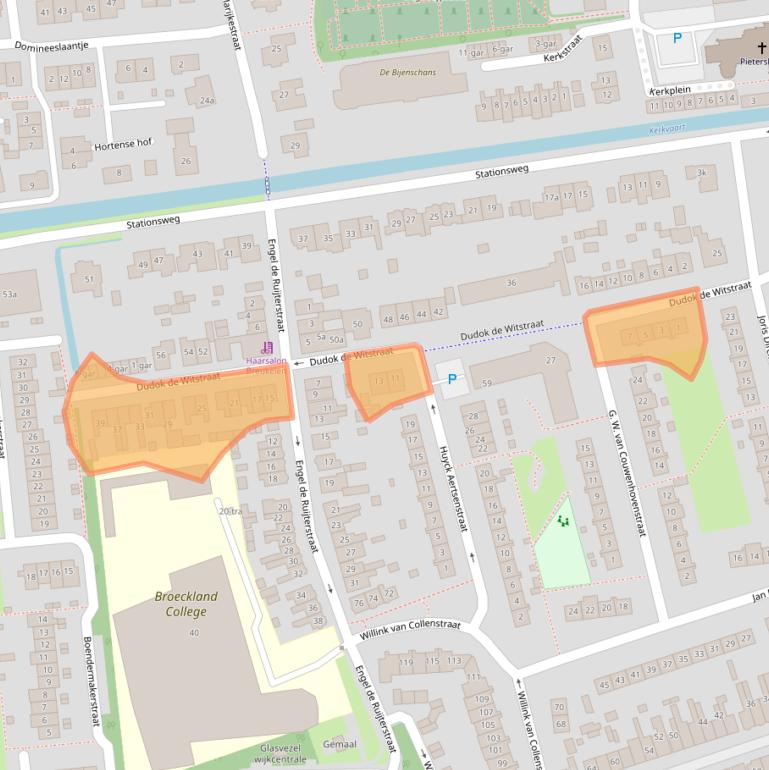 Kaart van postcodegebied 3621CP.