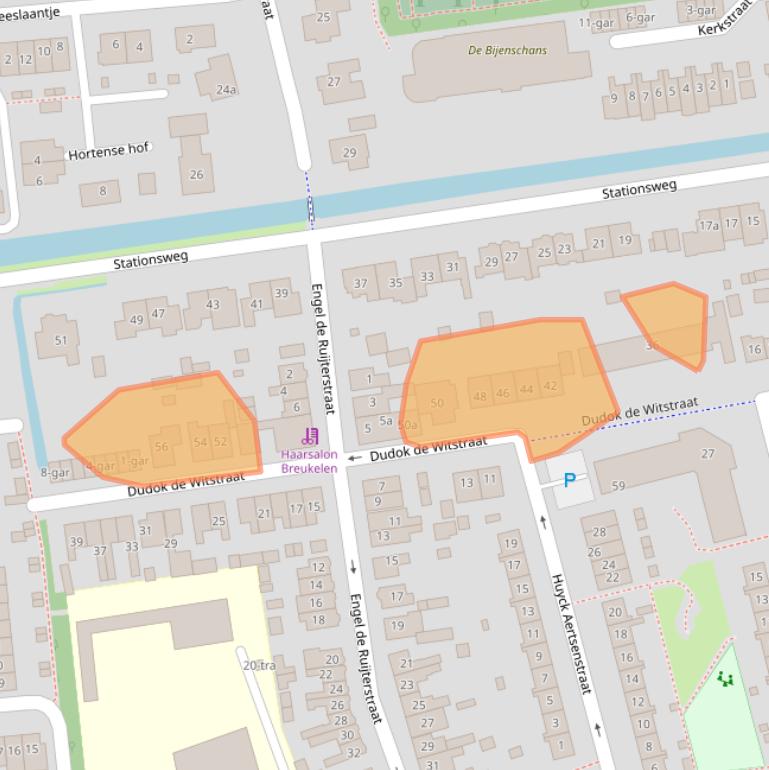 Kaart van postcodegebied 3621CS.