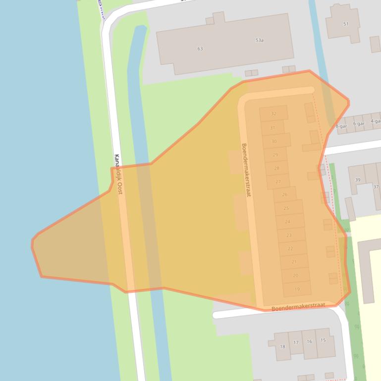 Kaart van postcodegebied 3621CX.