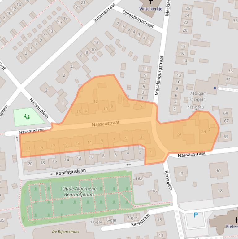 Kaart van postcodegebied 3621DA.