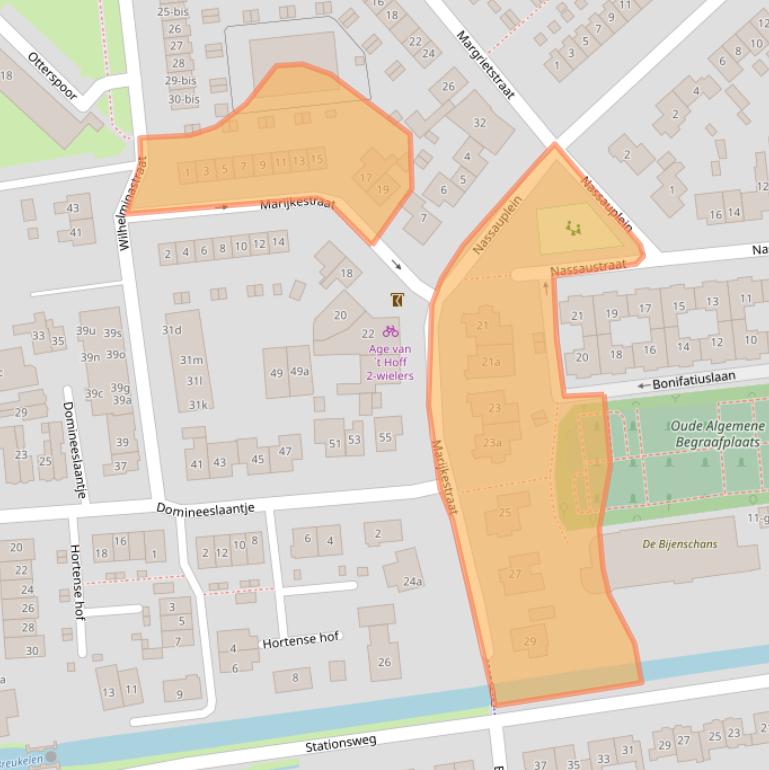 Kaart van postcodegebied 3621DB.