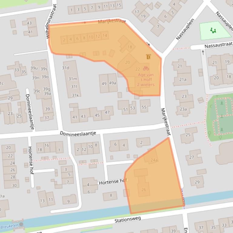 Kaart van postcodegebied 3621DC.