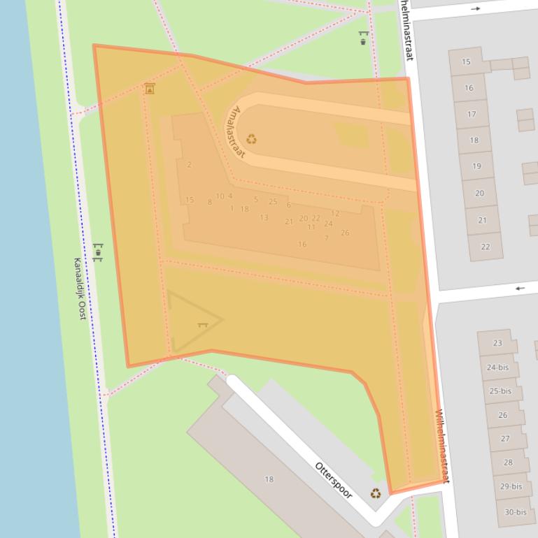 Kaart van postcodegebied 3621DW.