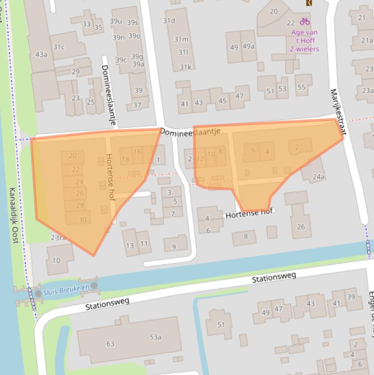 Kaart van postcodegebied 3621ED.