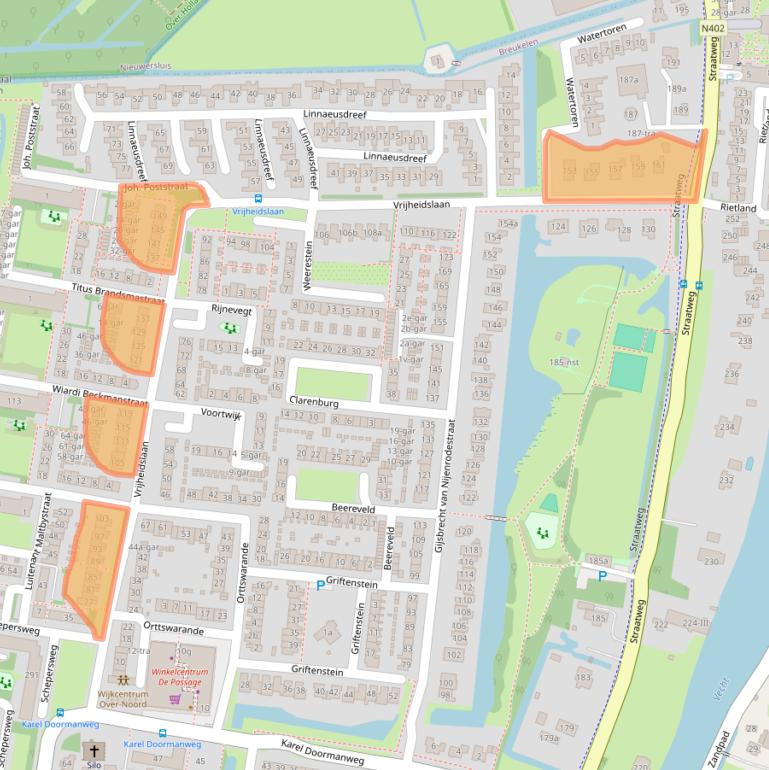 Kaart van postcodegebied 3621HL.