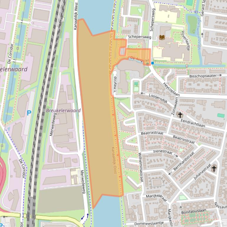 Kaart van postcodegebied 3621JA.