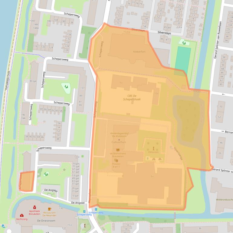 Kaart van postcodegebied 3621JK.