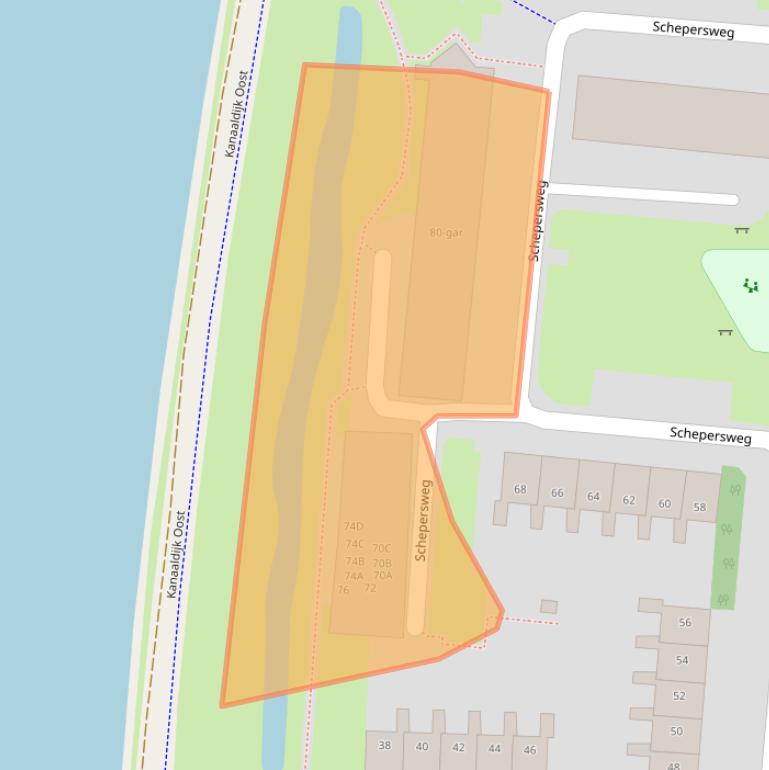 Kaart van postcodegebied 3621JM.