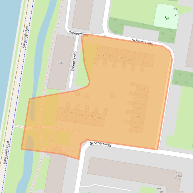 Kaart van postcodegebied 3621JR.