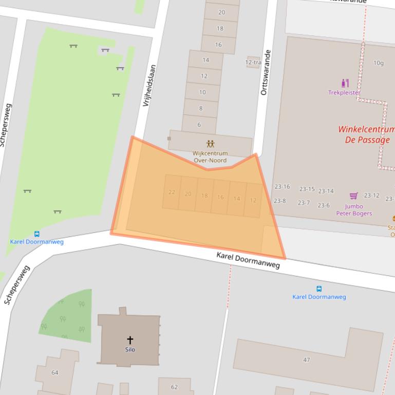 Kaart van postcodegebied 3621JZ.