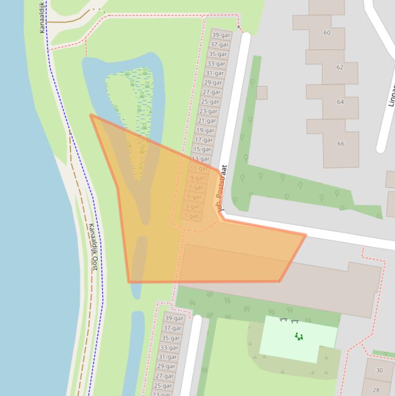 Kaart van postcodegebied 3621KG.