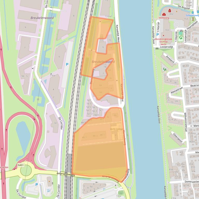 Kaart van postcodegebied 3621LR.