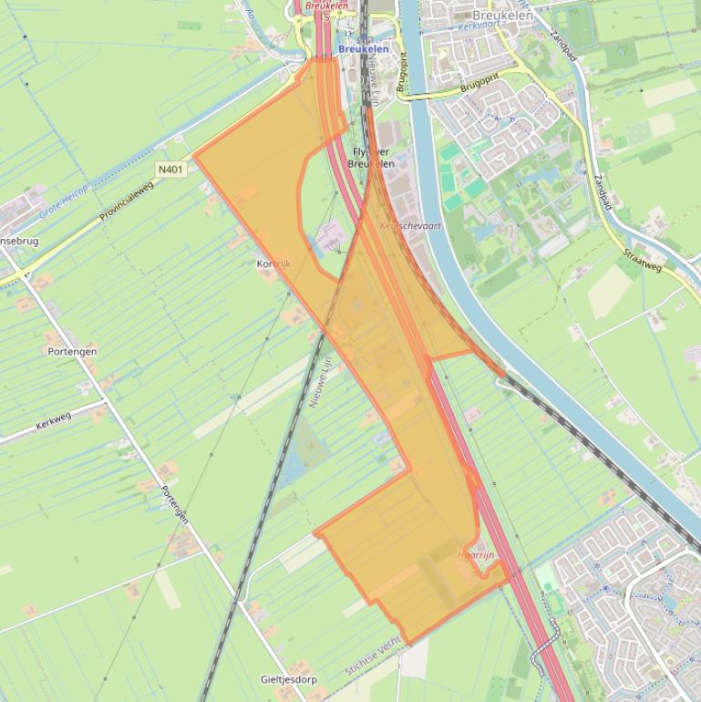 Kaart van postcodegebied 3621LZ.