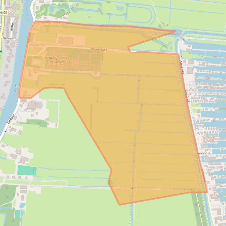 Kaart van postcodegebied 3621NC.