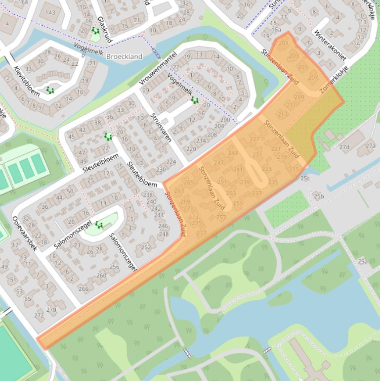 Kaart van postcodegebied 3621TC.