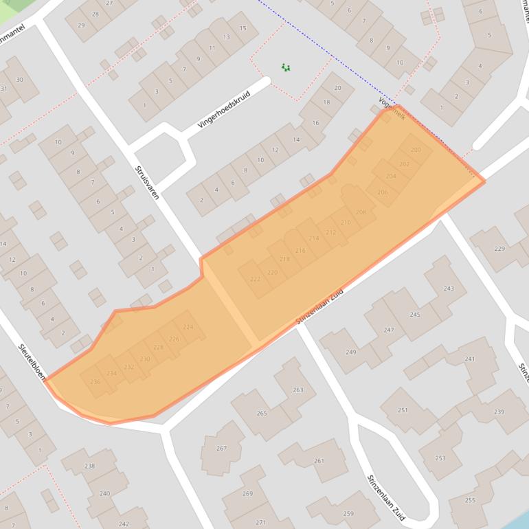 Kaart van postcodegebied 3621TH.
