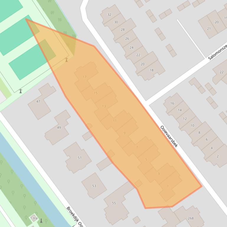 Kaart van postcodegebied 3621TL.