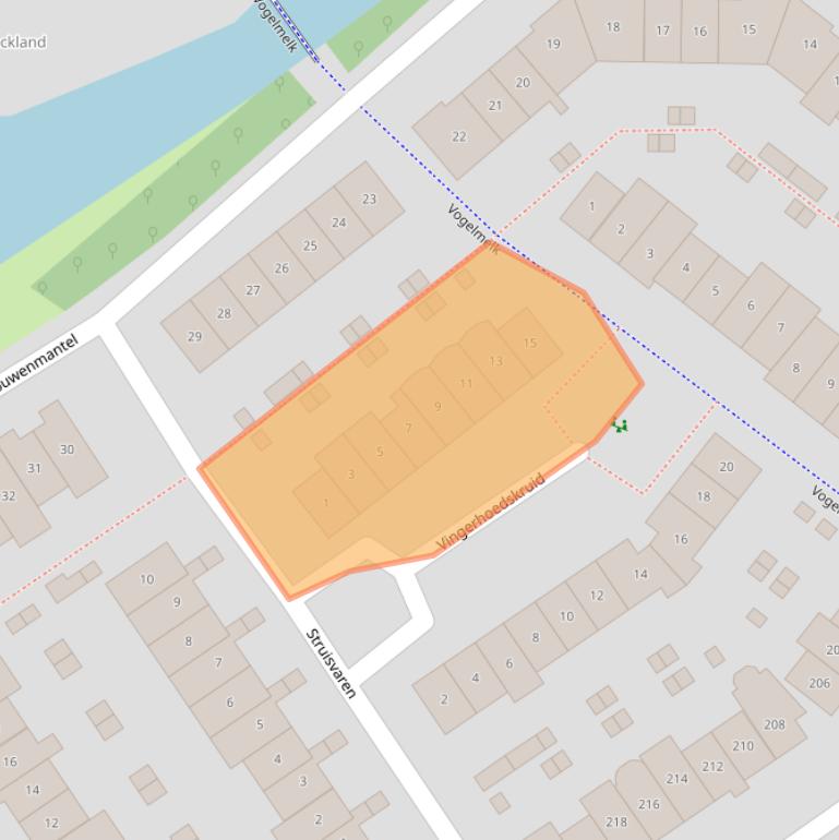 Kaart van postcodegebied 3621TM.