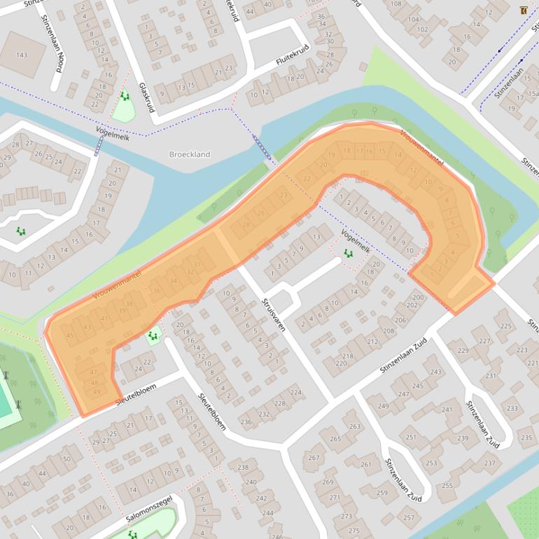 Kaart van postcodegebied 3621TR.