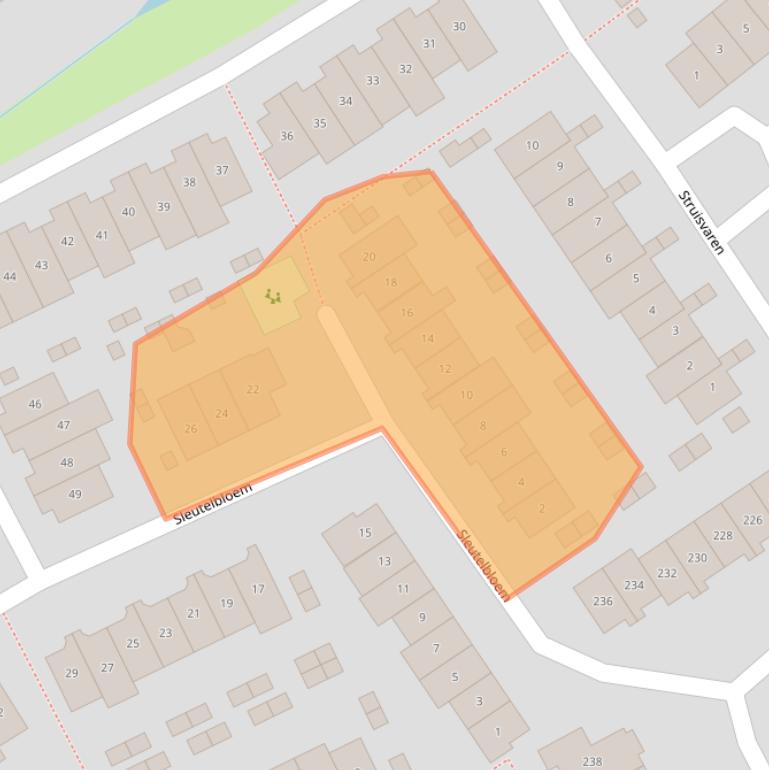 Kaart van postcodegebied 3621TT.