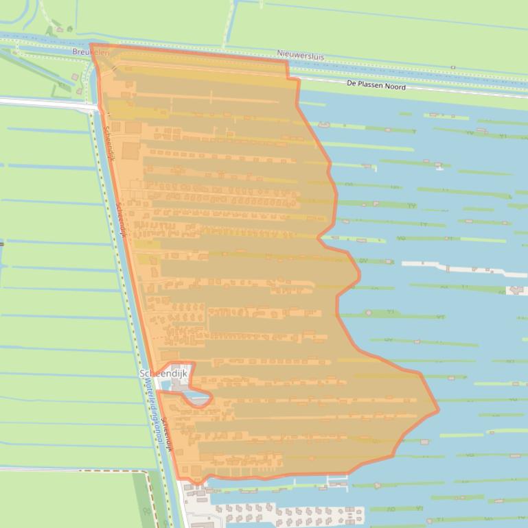 Kaart van postcodegebied 3621VC.