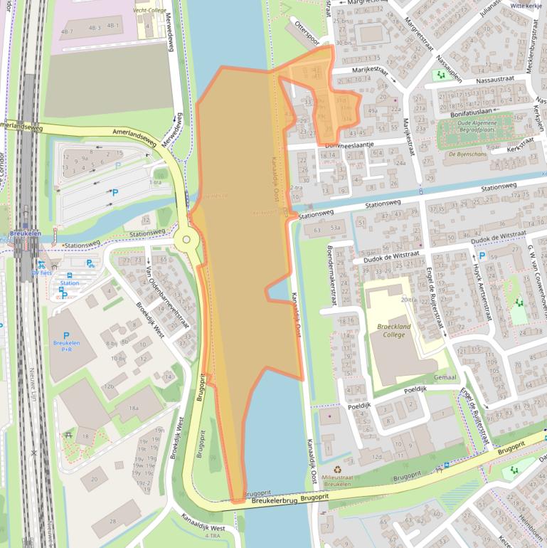 Kaart van postcodegebied 3621VG.