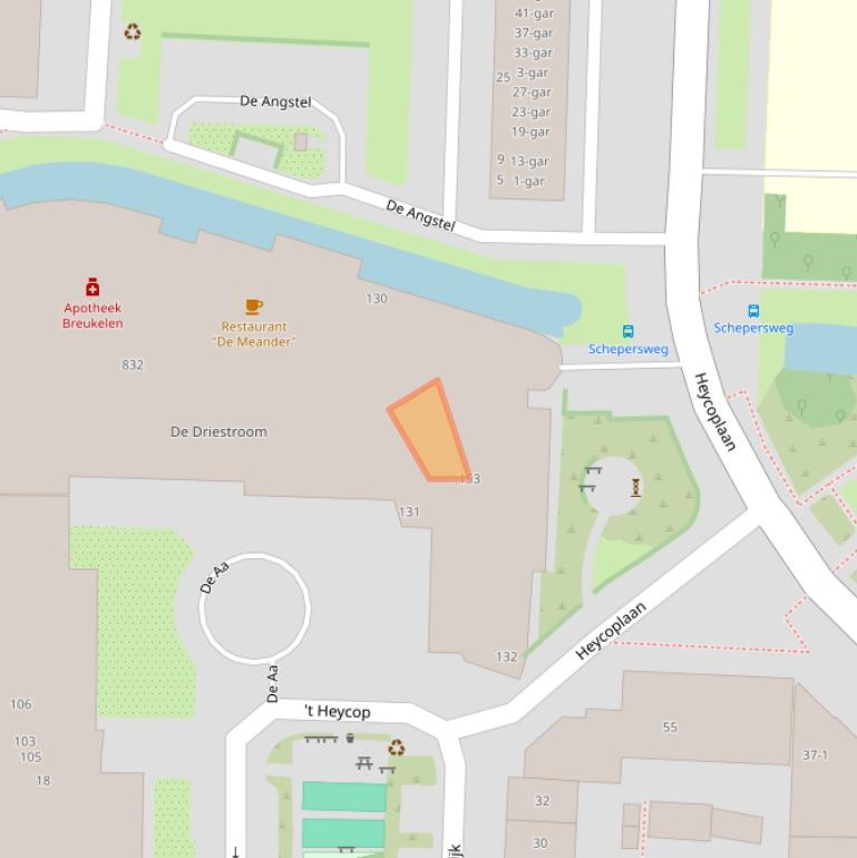 Kaart van postcodegebied 3621VX.