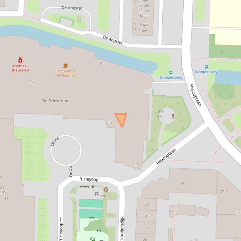 Kaart van postcodegebied 3621VZ.