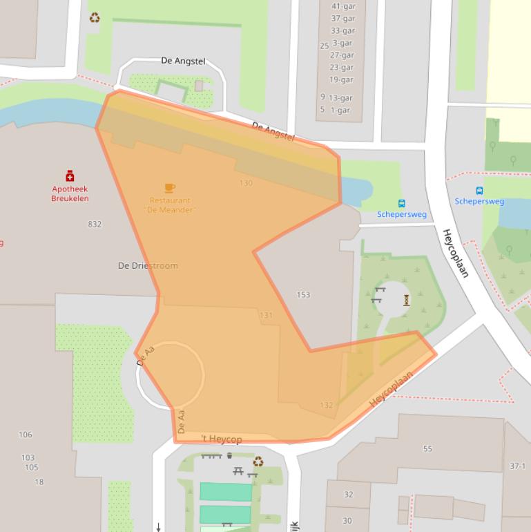 Kaart van postcodegebied 3621WC.