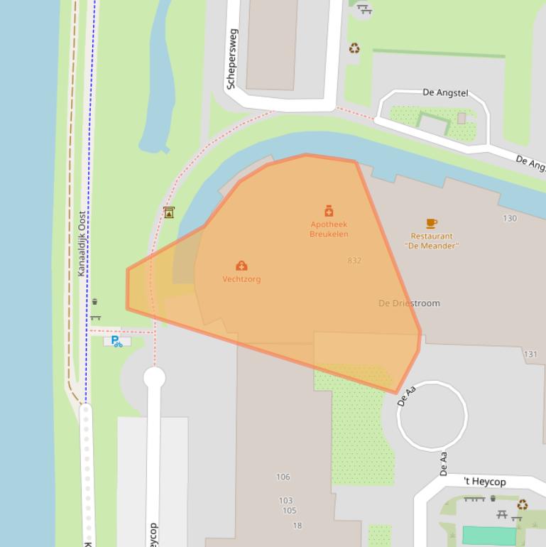 Kaart van postcodegebied 3621WN.