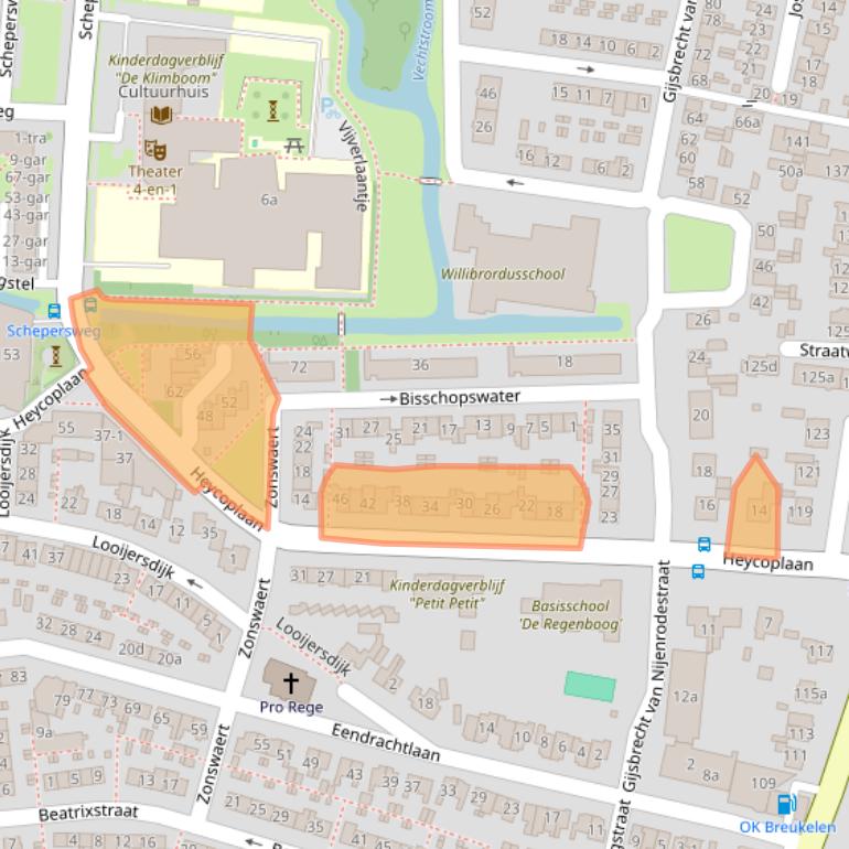 Kaart van postcodegebied 3621WT.