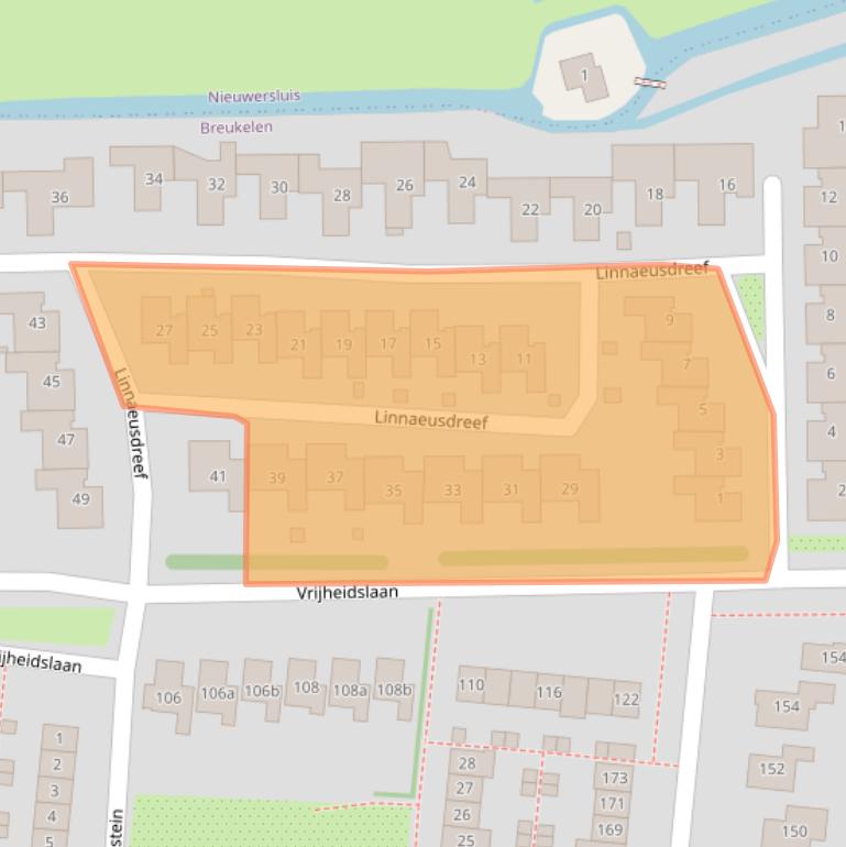 Kaart van postcodegebied 3621XT.