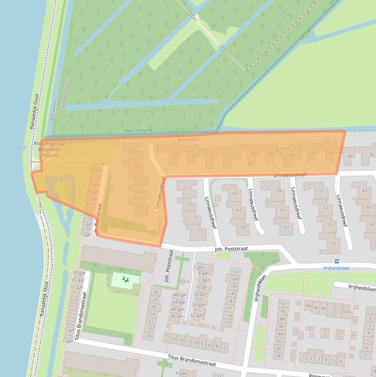 Kaart van postcodegebied 3621XX.