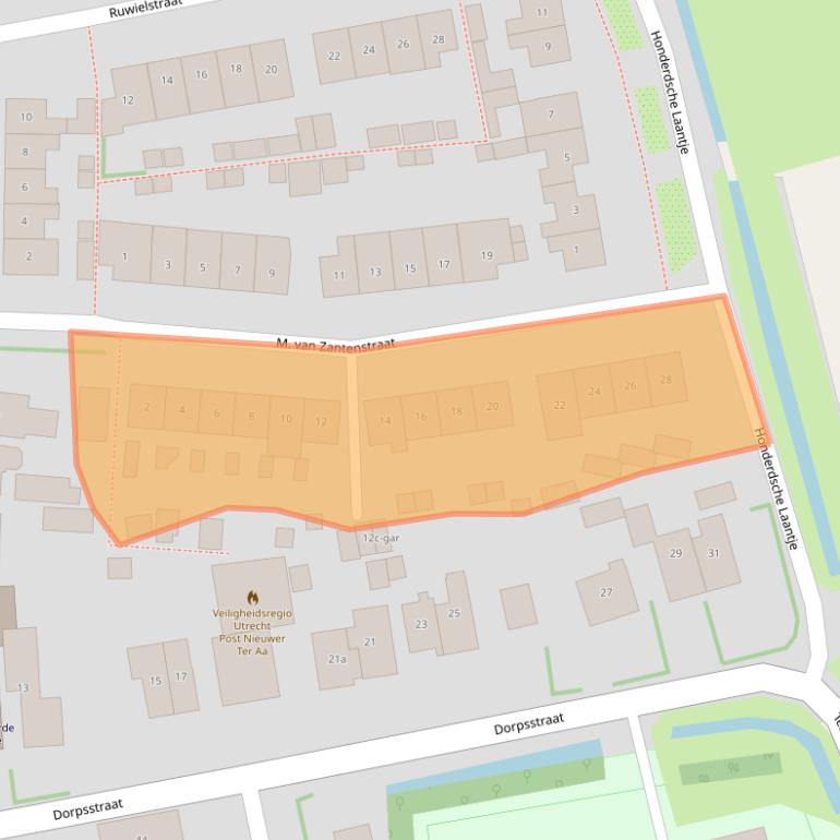 Kaart van postcodegebied 3626AH.