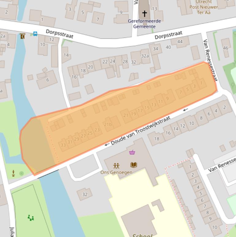 Kaart van postcodegebied 3626AT.