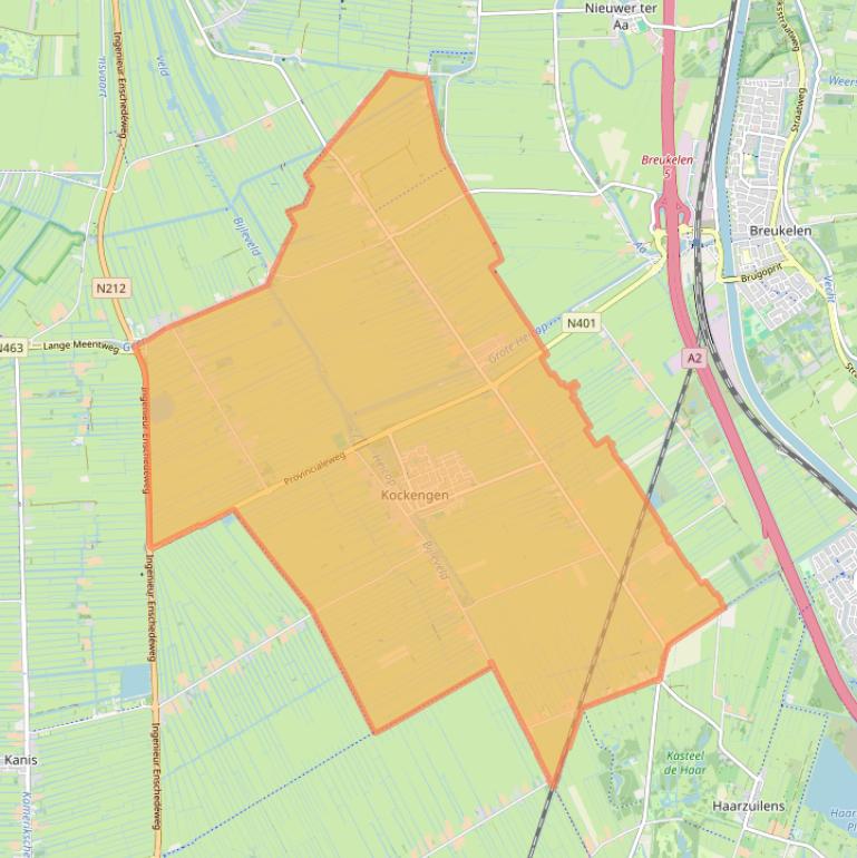 Kaart van postcodegebied 3628.