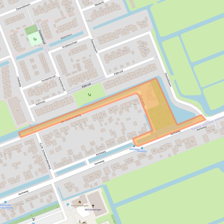 Kaart van postcodegebied 3628BA.