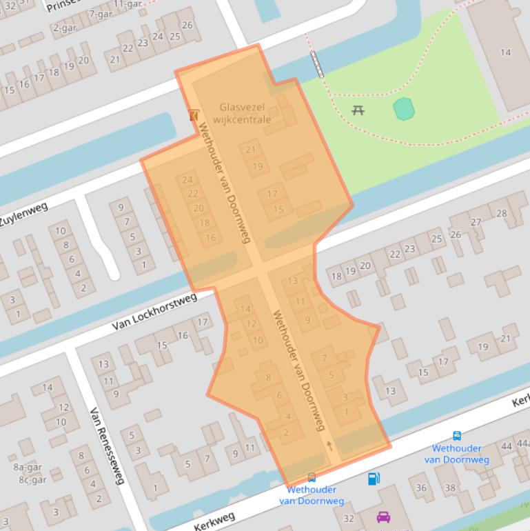 Kaart van postcodegebied 3628BC.