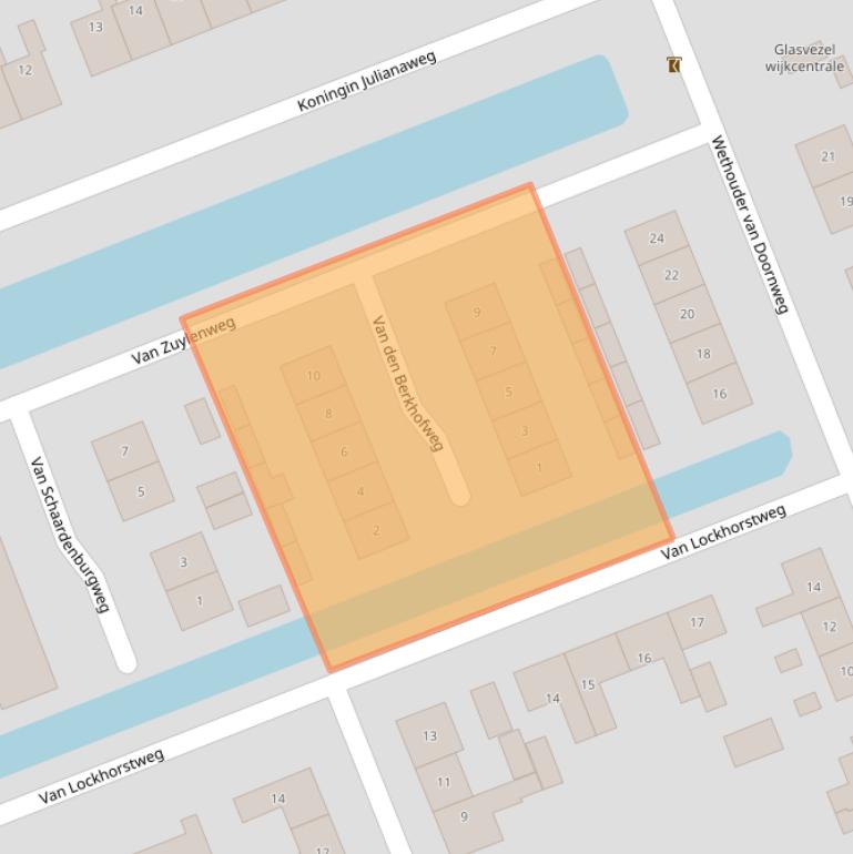 Kaart van postcodegebied 3628BD.