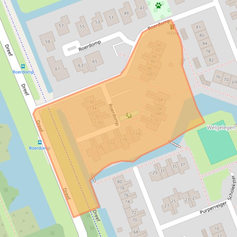 Kaart van postcodegebied 3628CK.