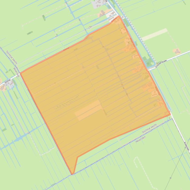 Kaart van postcodegebied 3628EP.