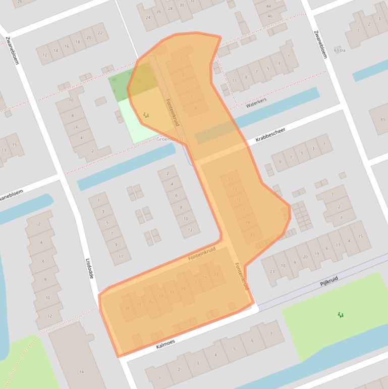 Kaart van postcodegebied 3628NE.