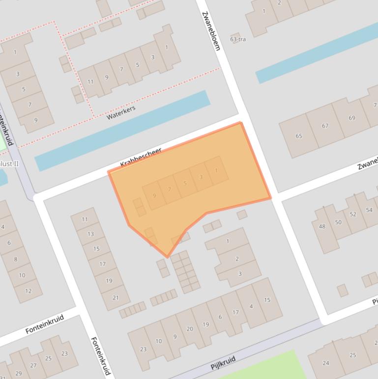 Kaart van postcodegebied 3628NJ.