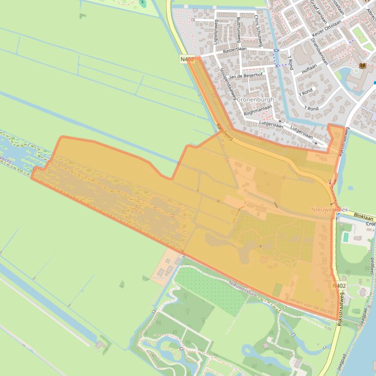 Kaart van postcodegebied 3632AA.
