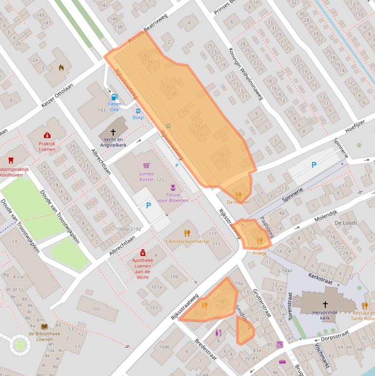 Kaart van postcodegebied 3632AG.